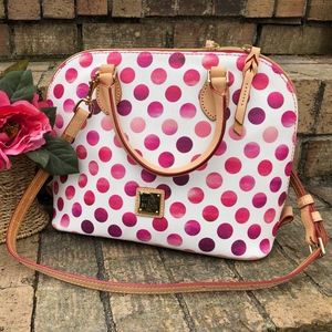NWT - Dooney & Bourke Pink Dots Zip Zip Satchel